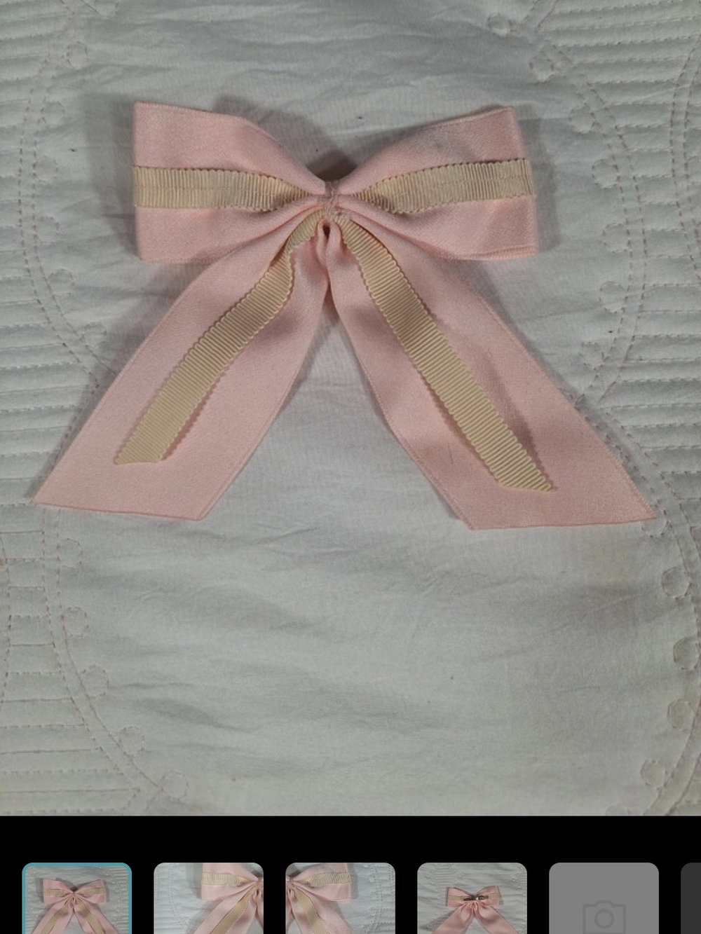 Innocent World Pale Pink × Ivory Ribbon Clip | Classic Lolita